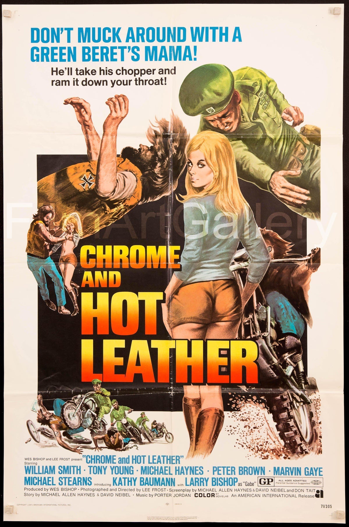 Chrome and Hot Leather Original Vintage Movie Poster