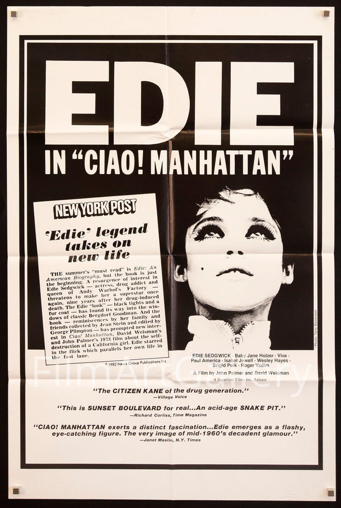 Ciao Manhattan 1 Sheet (27x41) Original Vintage Movie Poster
