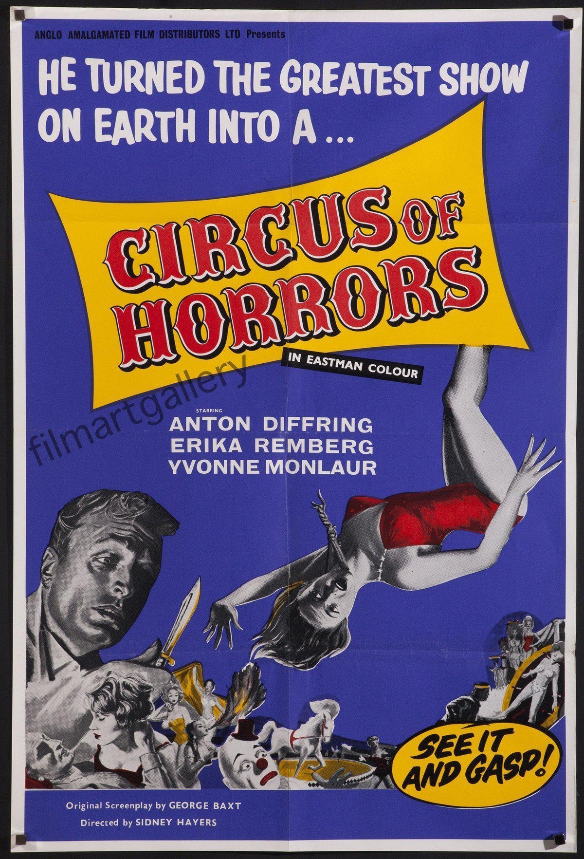 Circus of Horrors Original Vintage Movie Poster