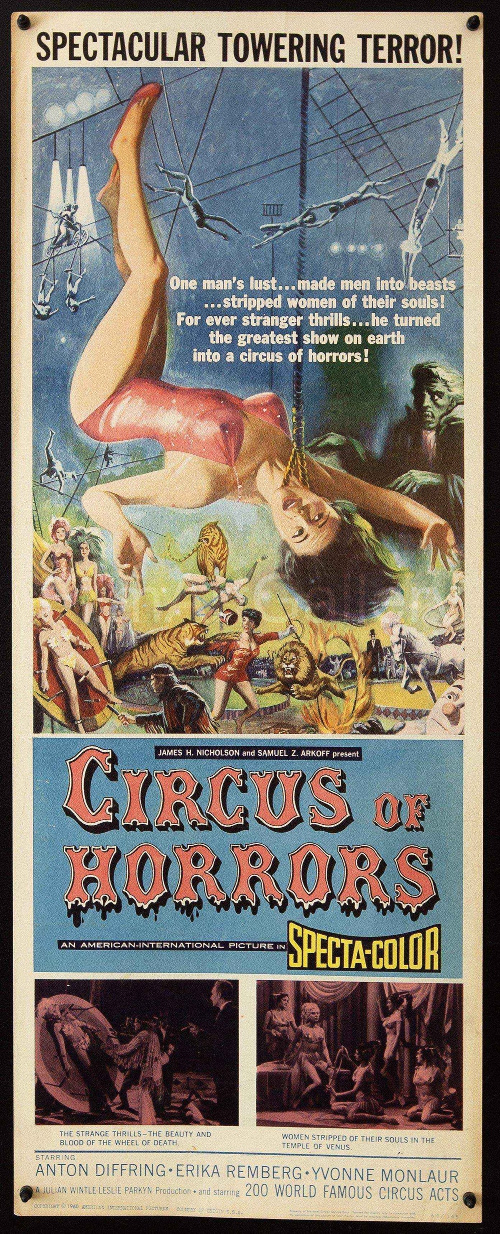 Circus of Horrors Original Vintage Movie Poster