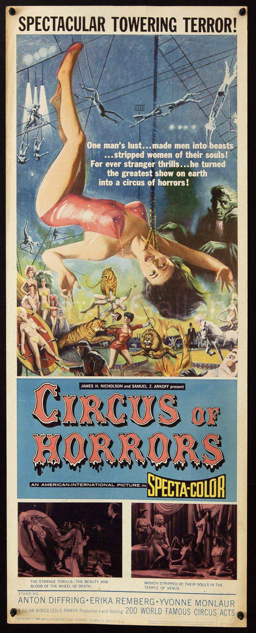 Circus of Horrors Original Vintage Movie Poster
