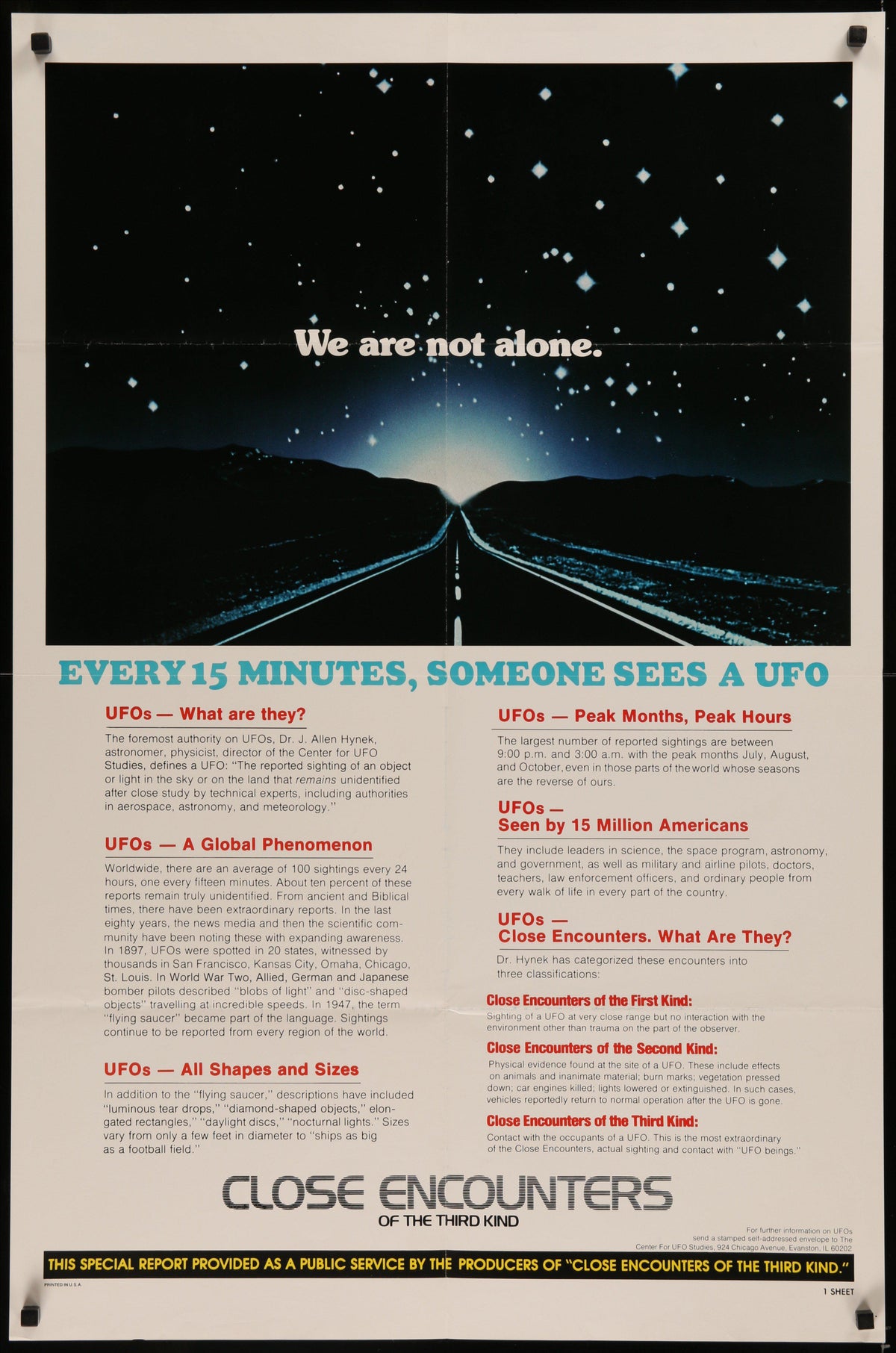 Close Encounters of the Third Kind Original Vintage Movie Poster