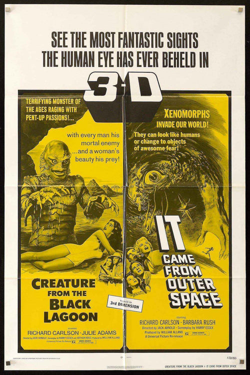 Creature from the Black Lagoon / It Came From Outer Space Original Vintage Movie Poster