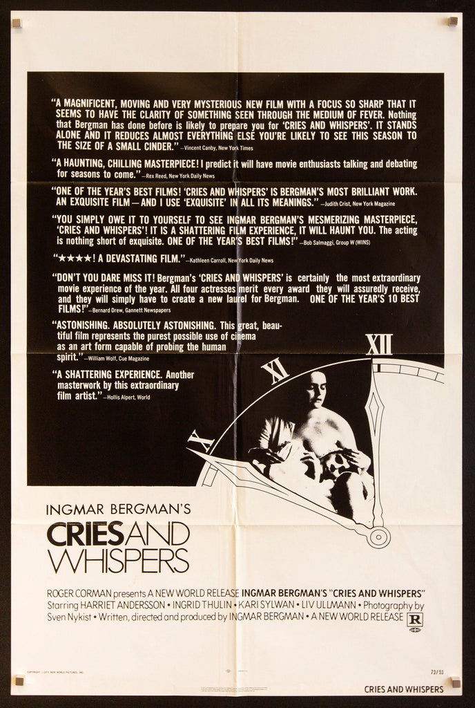 Cries and Whispers 1 Sheet (27x41) Original Vintage Movie Poster