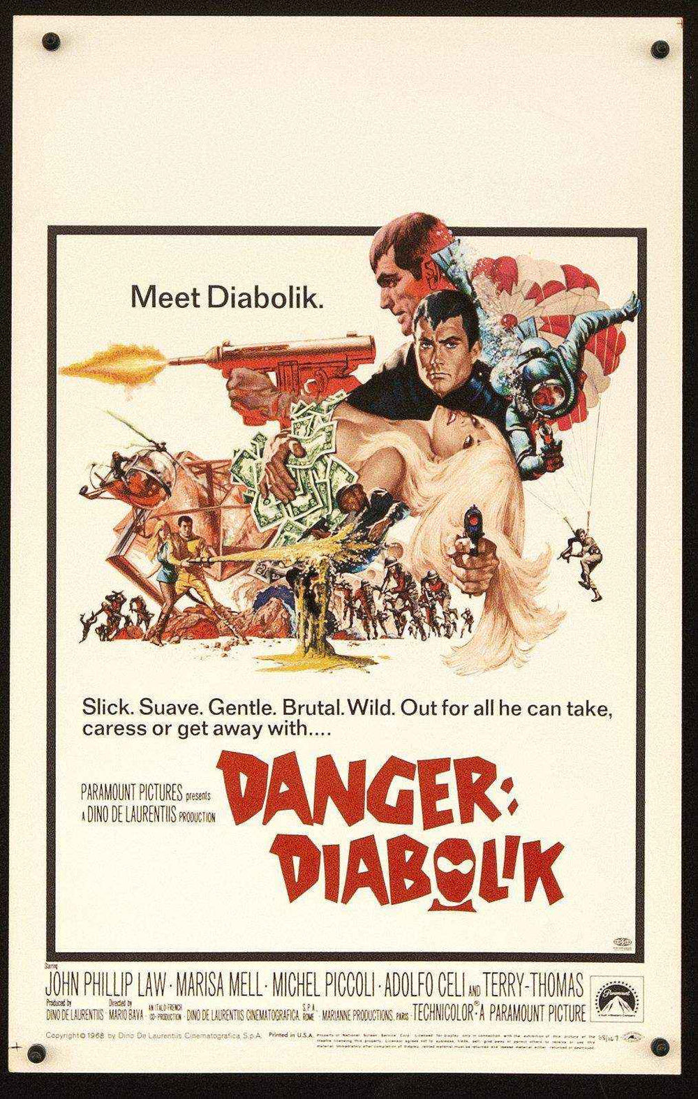 Danger: Diabolik Original Vintage Movie Poster
