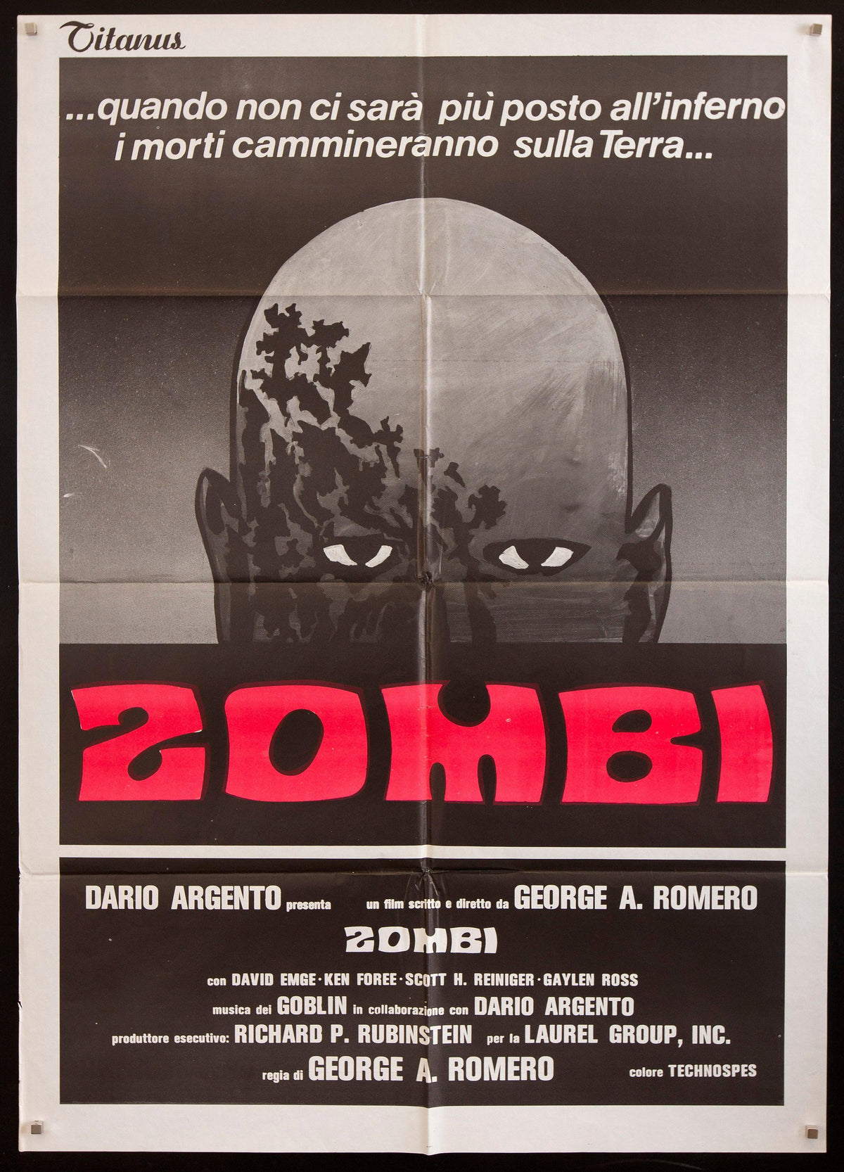 Dawn of the Dead Italian 2 Foglio (39x55) Original Vintage Movie Poster