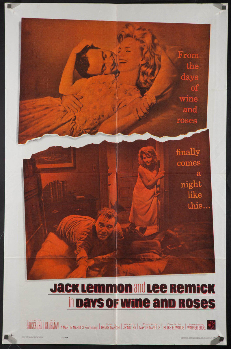Days of Wine and Roses 1 Sheet (27x41) Original Vintage Movie Poster