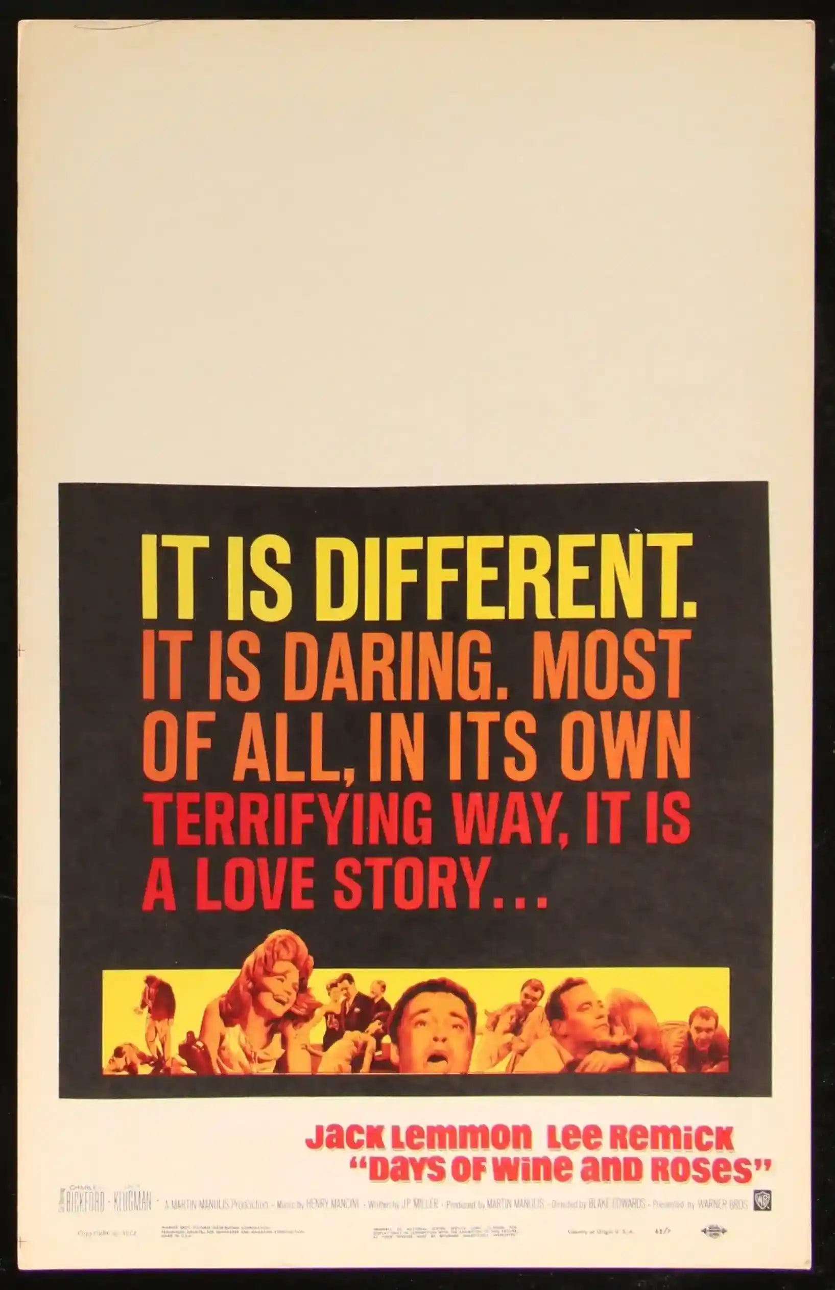 Days of Wine and Roses Movie Poster 1962 Window Card (14x22)