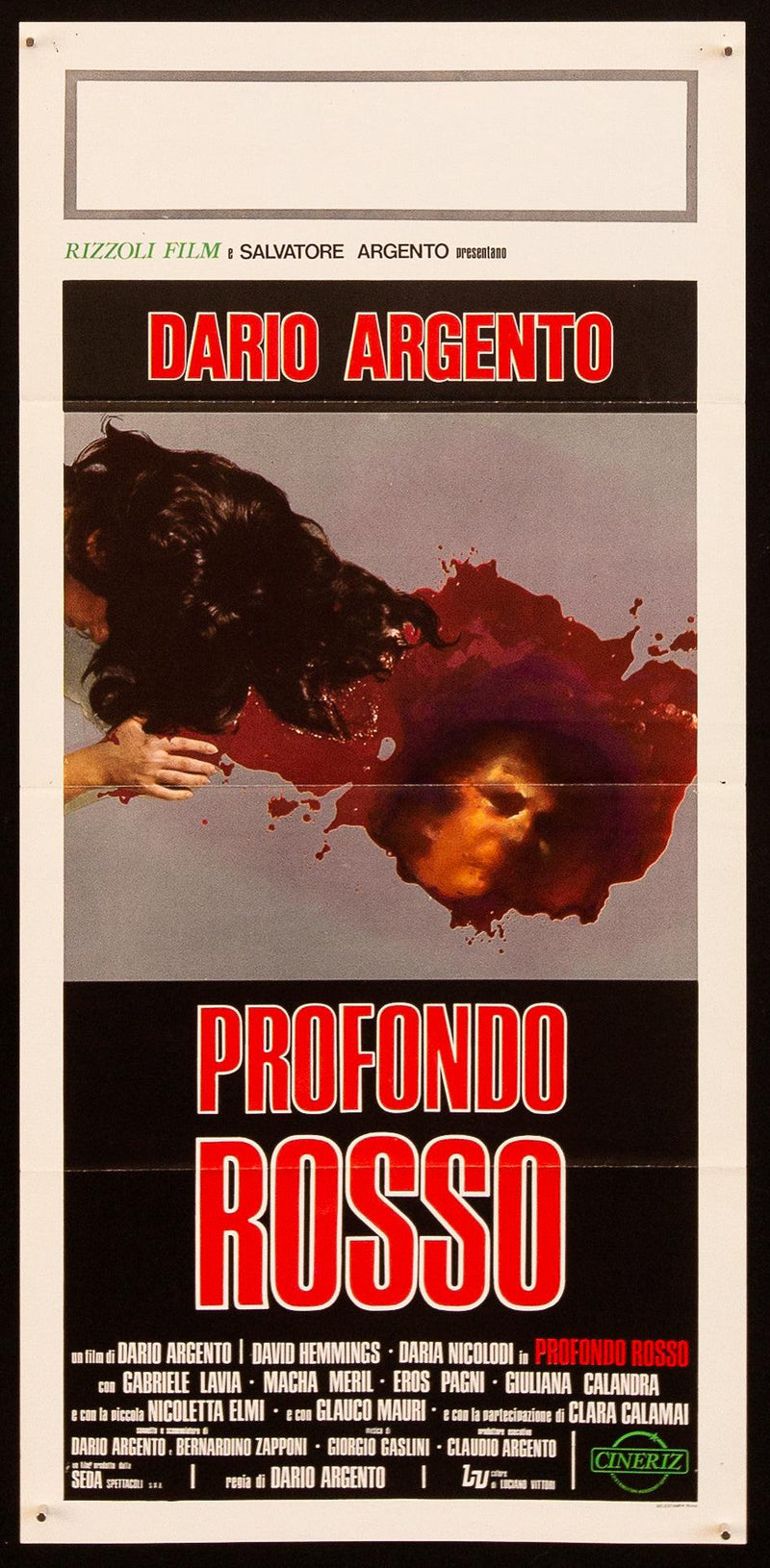 Deep Red (Profondo Rosso) Italian Locandina (13x28) Original Vintage Movie Poster