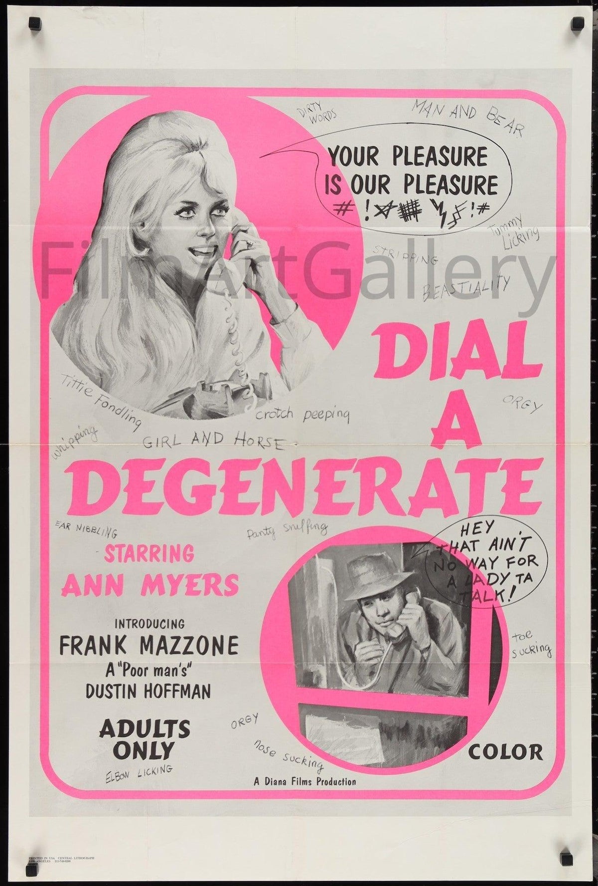 Dial A Degenerate 1 Sheet (27x41) Original Vintage Movie Poster