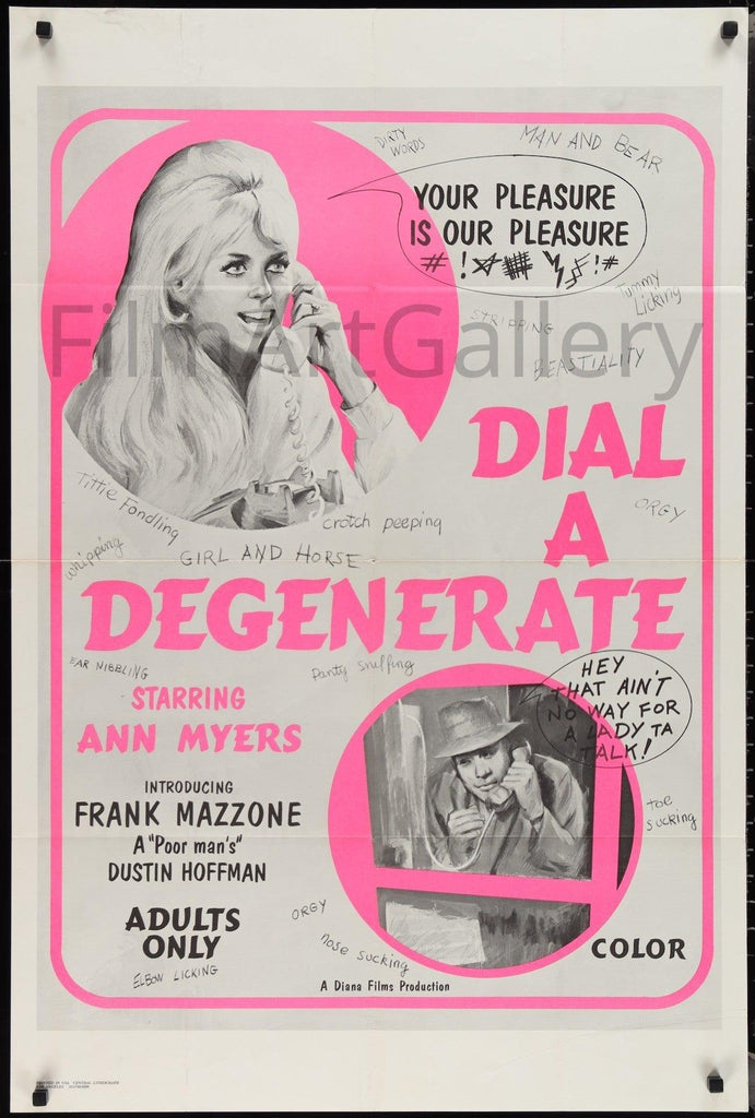 Dial A Degenerate Original Vintage Movie Poster