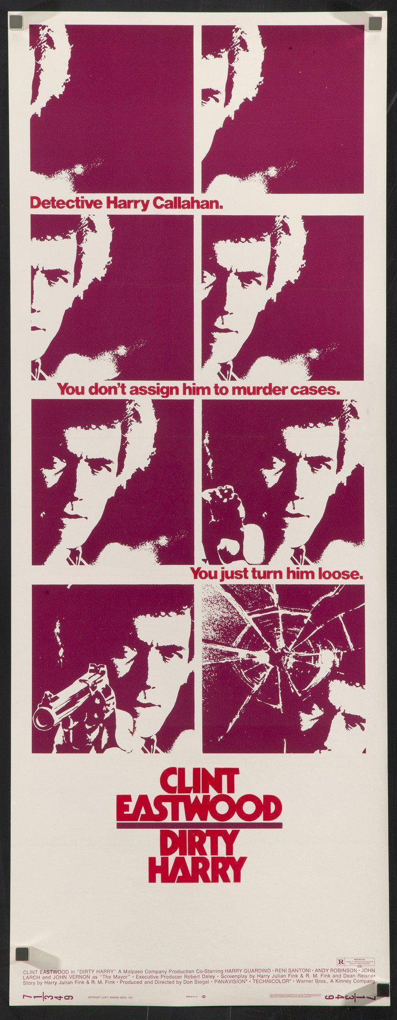 Dirty Harry Insert (14x36) Original Vintage Movie Poster