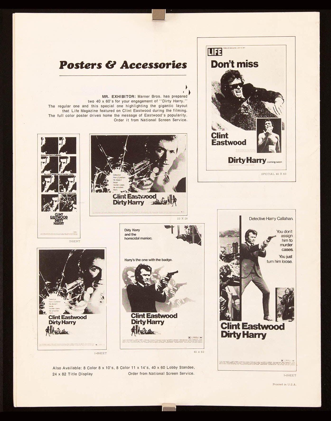 Dirty Harry Pressbook Original Vintage Movie Poster