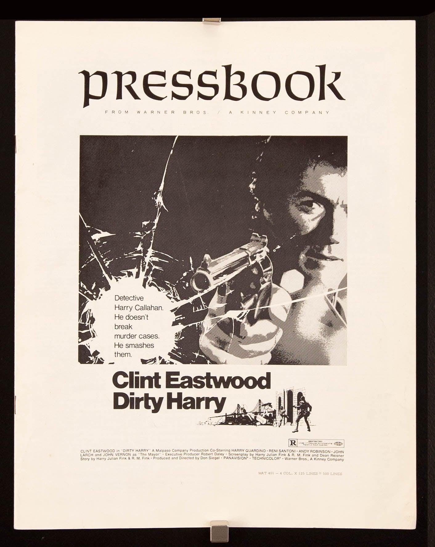 Dirty Harry Pressbook Original Vintage Movie Poster