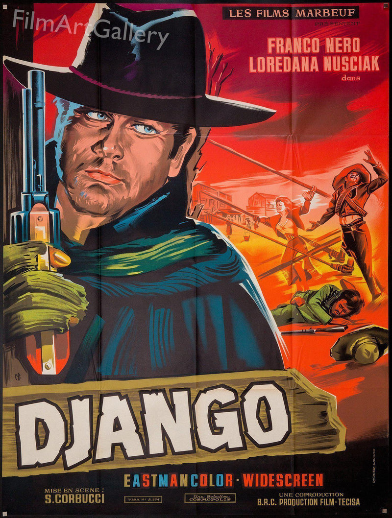 Django French 1 panel (47x63) Original Vintage Movie Poster