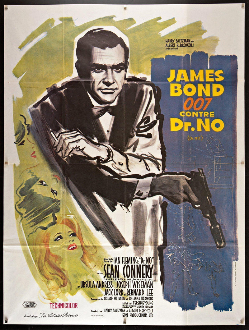 Dr. No French 1 panel (47x63) Original Vintage Movie Poster