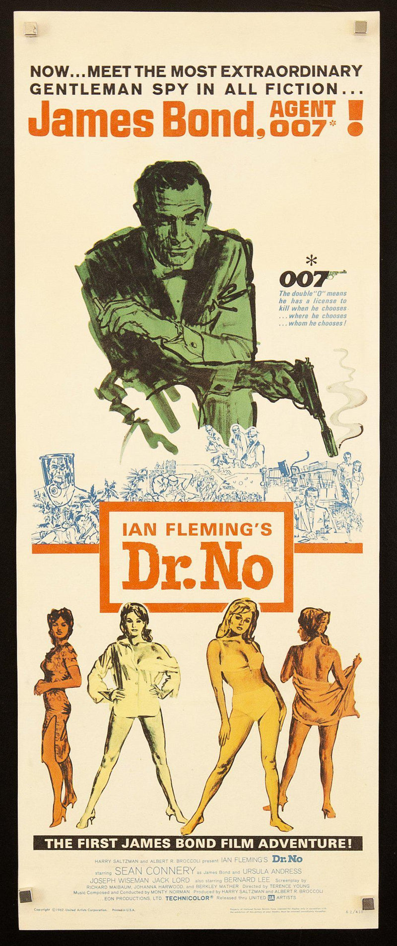 Dr. No Insert (14x36) Original Vintage Movie Poster