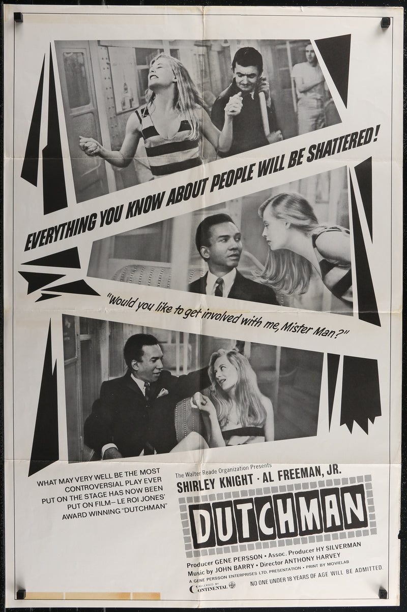 Dutchman 1 Sheet (27x41) Original Vintage Movie Poster