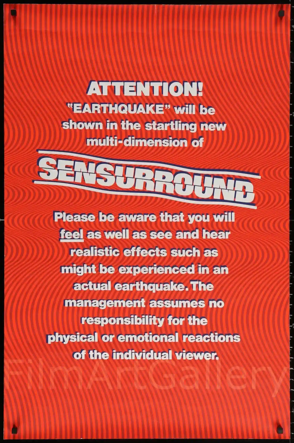 Earthquake Original Vintage Movie Poster