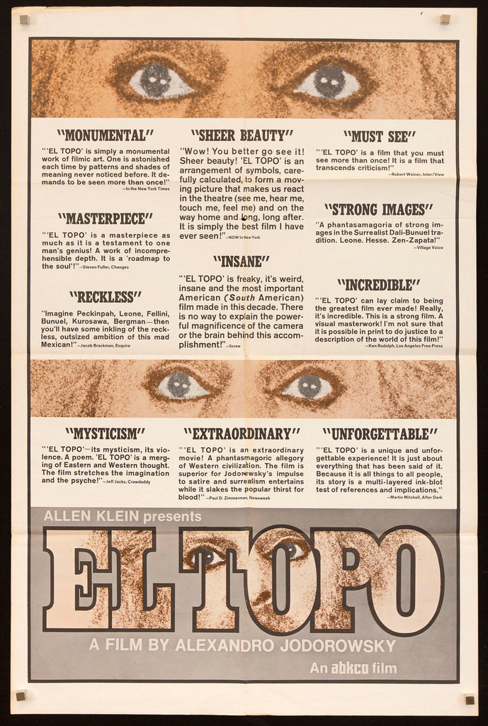 El Topo Original Vintage Movie Poster
