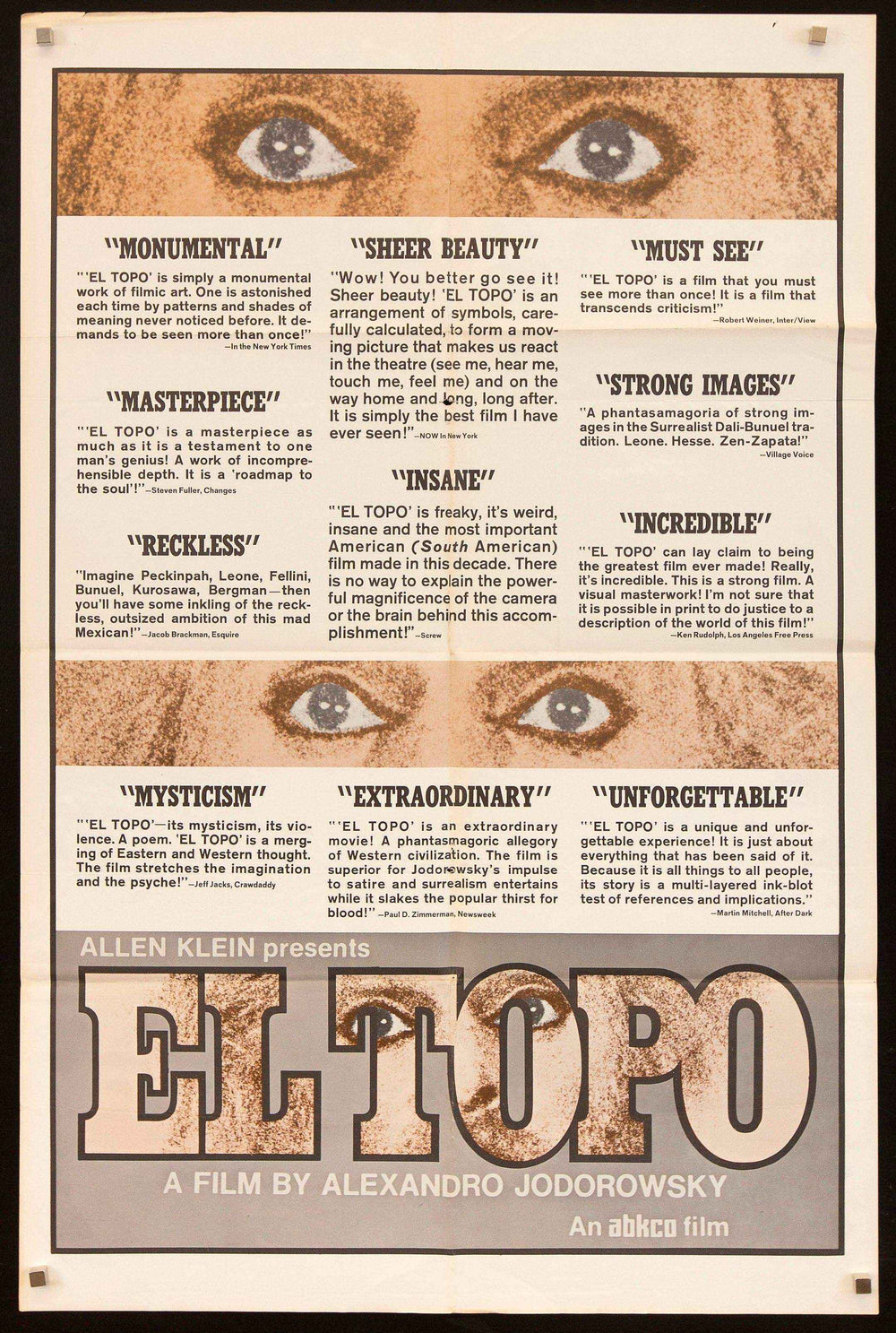 El Topo Original Vintage Movie Poster