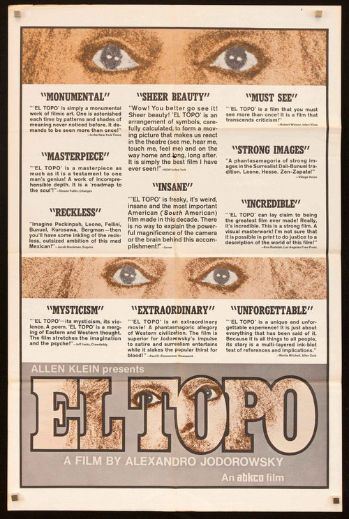 El Topo Original Vintage Movie Poster