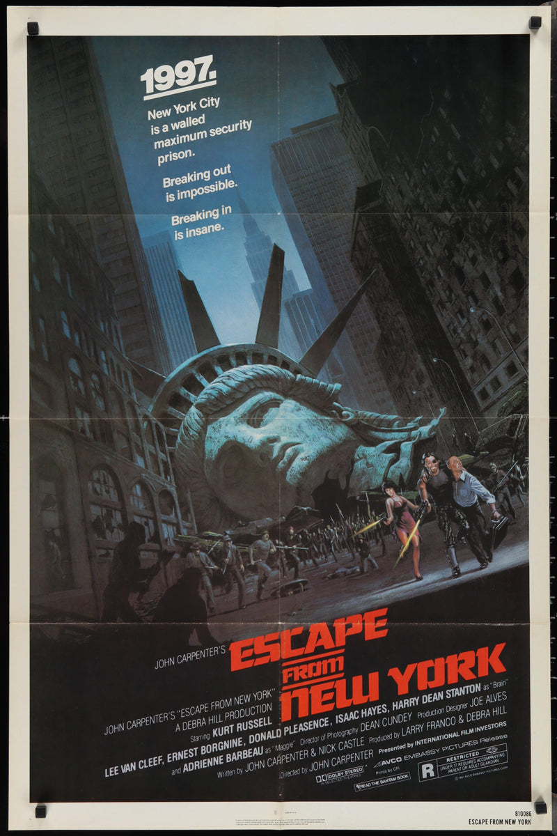 Escape From New York 1 sheet (27x41) Original Vintage Movie Poster