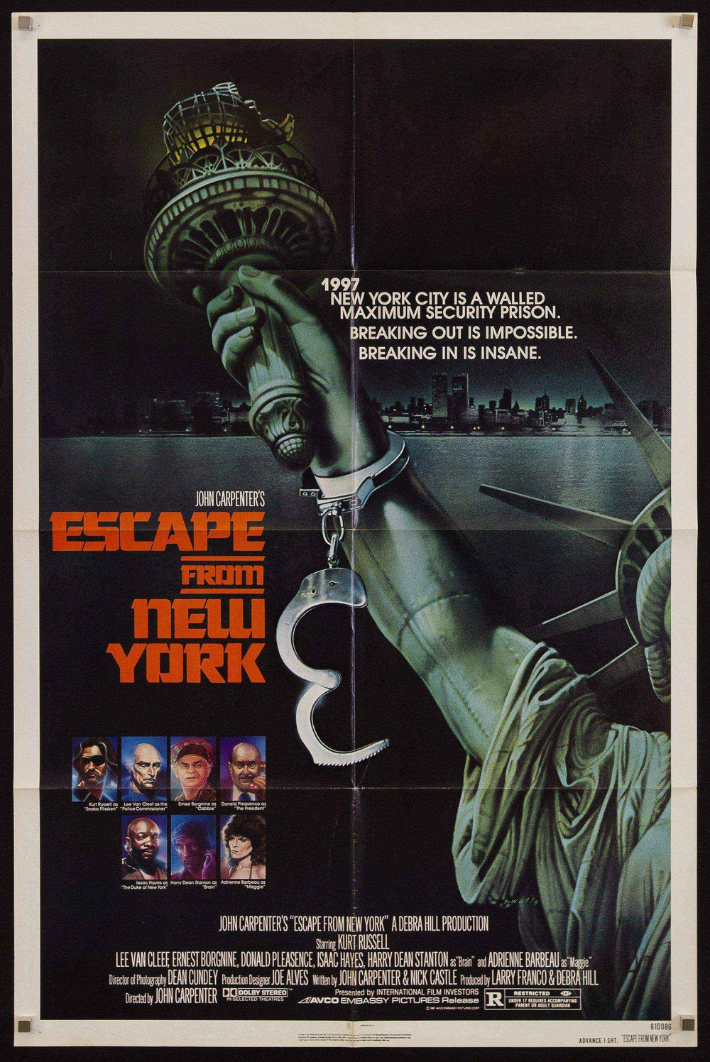 Escape From New York Original Vintage Movie Poster
