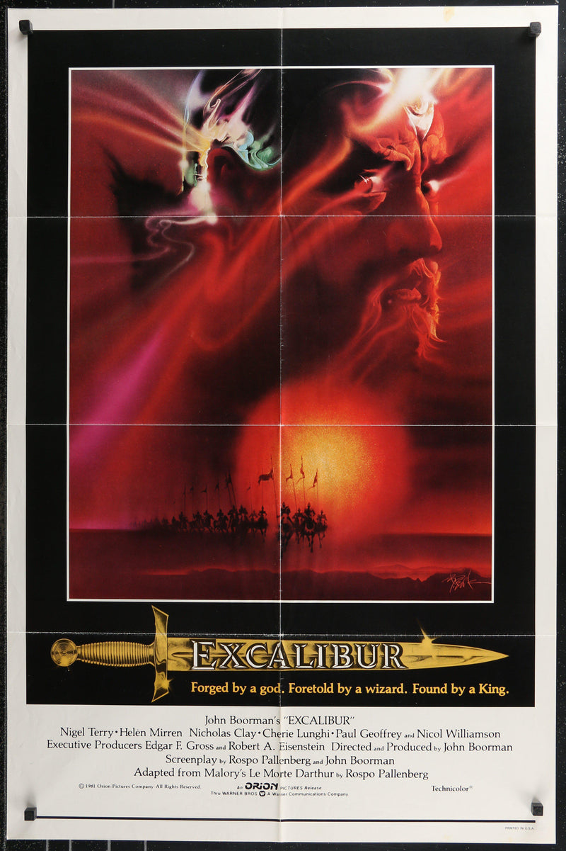 Excalibur 1 Sheet (27x41) Original Vintage Movie Poster