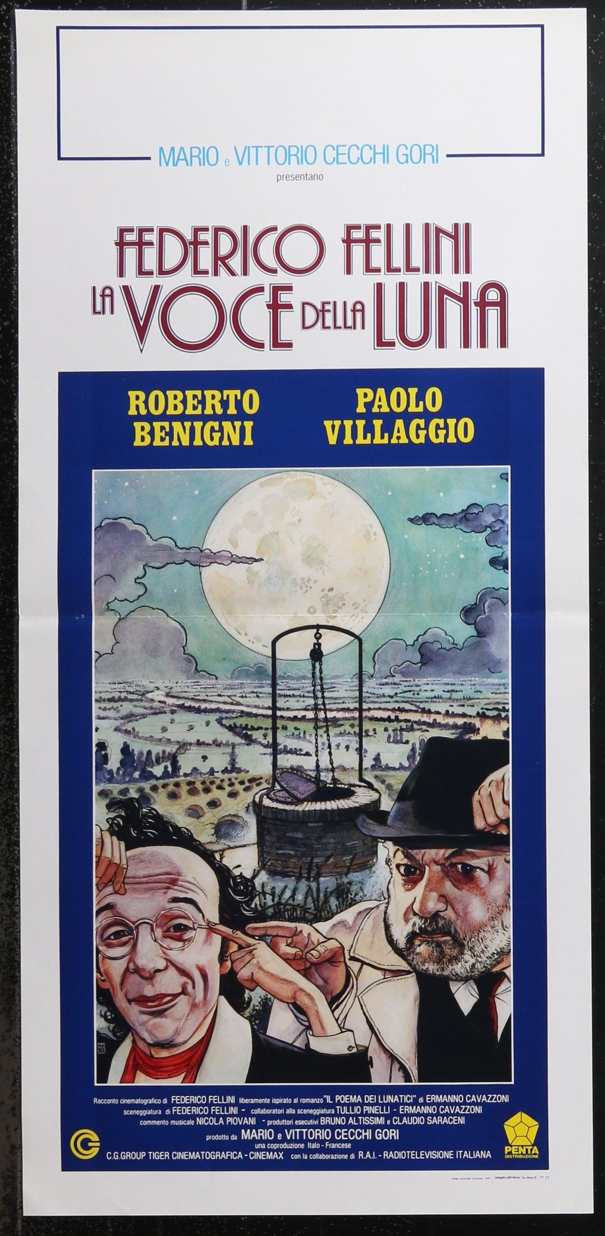 Fellini&#39;s La Voce Della Luna (The Voice of the Moon) Italian Locandina (13x28) Original Vintage Movie Poster