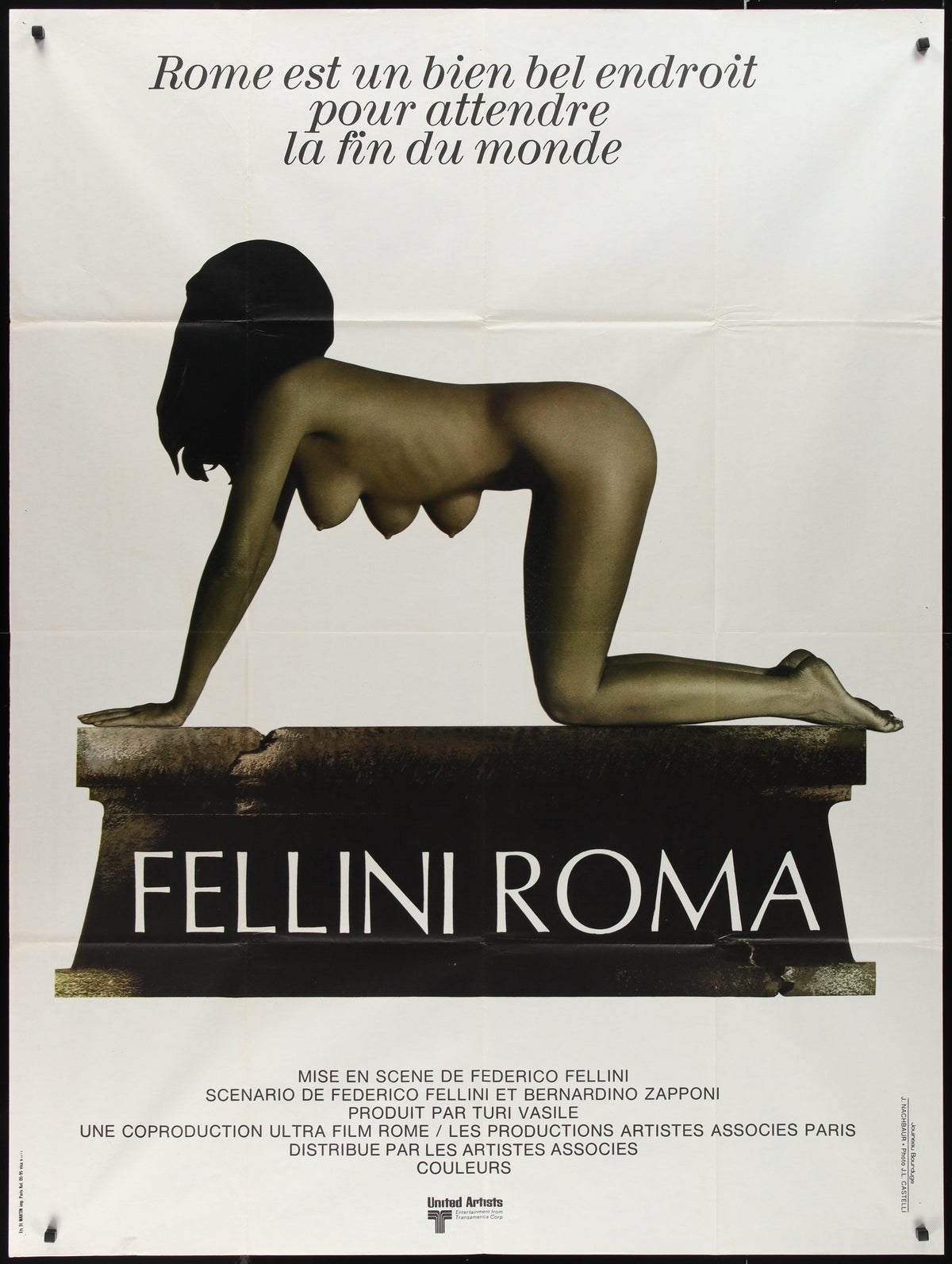 Fellini&#39;s Roma French 1 panel (47x63) Original Vintage Movie Poster