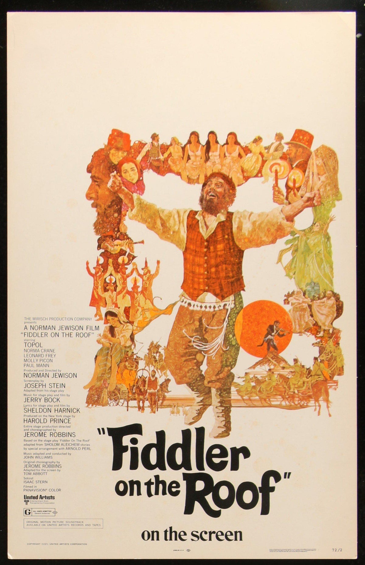 Fiddler on the Roof Window Card (14x22) Original Vintage Movie Poster