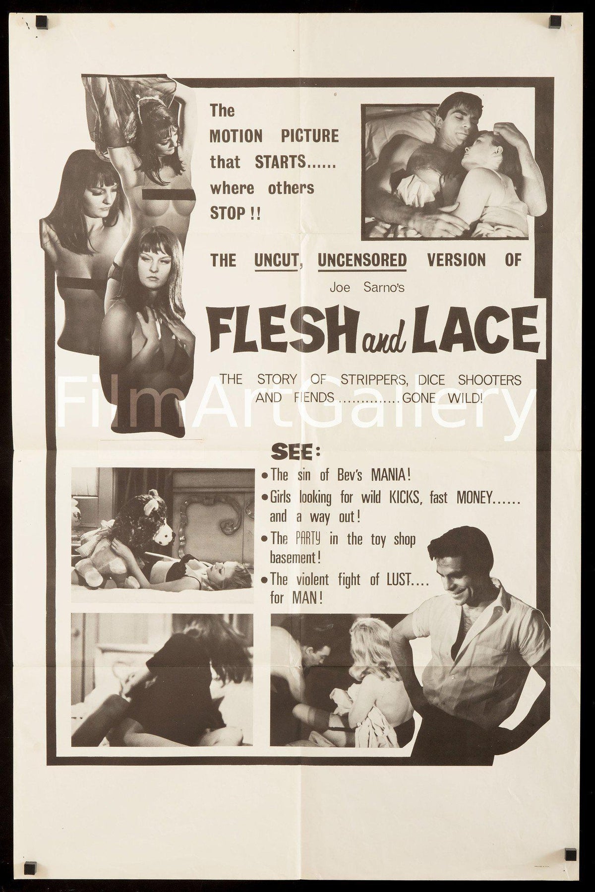 Flesh and Lace Original Vintage Movie Poster