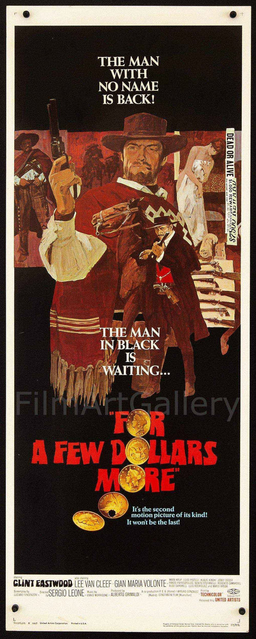 For A Few Dollars More Original Vintage Movie Poster