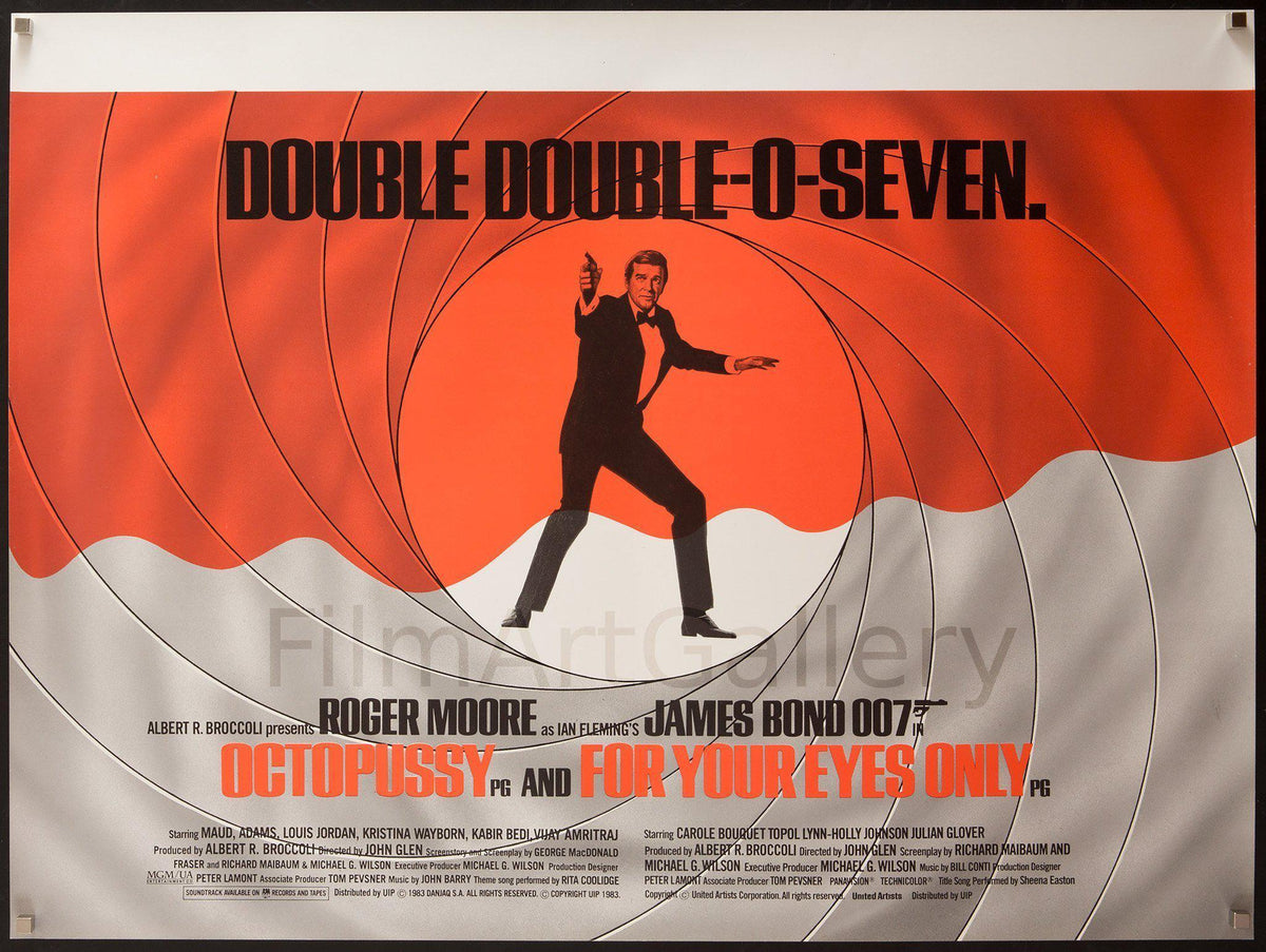 For Your Eyes Only &amp; Octopussy Original Vintage Movie Poster