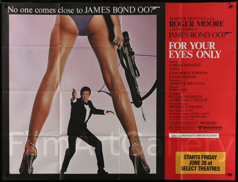 For Your Eyes Only Subway 2 Sheet (45x59) Original Vintage Movie Poster