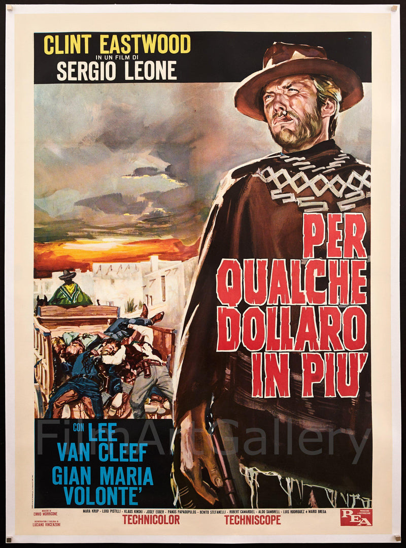 For a Few Dollars More Italian 2 foglio (39x55) Original Vintage Movie Poster
