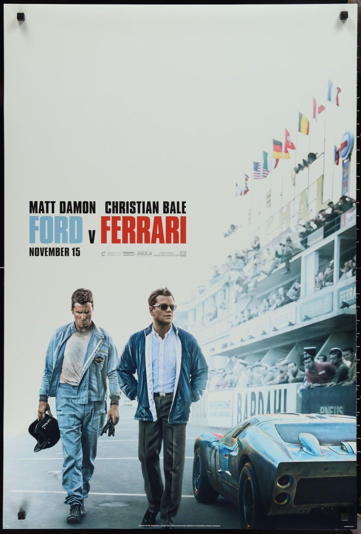 Ford V Ferrari Original Vintage Movie Poster