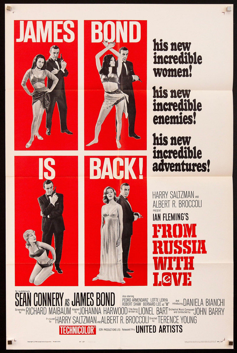 From Russia with Love 1 Sheet (27x41) Original Vintage Movie Poster