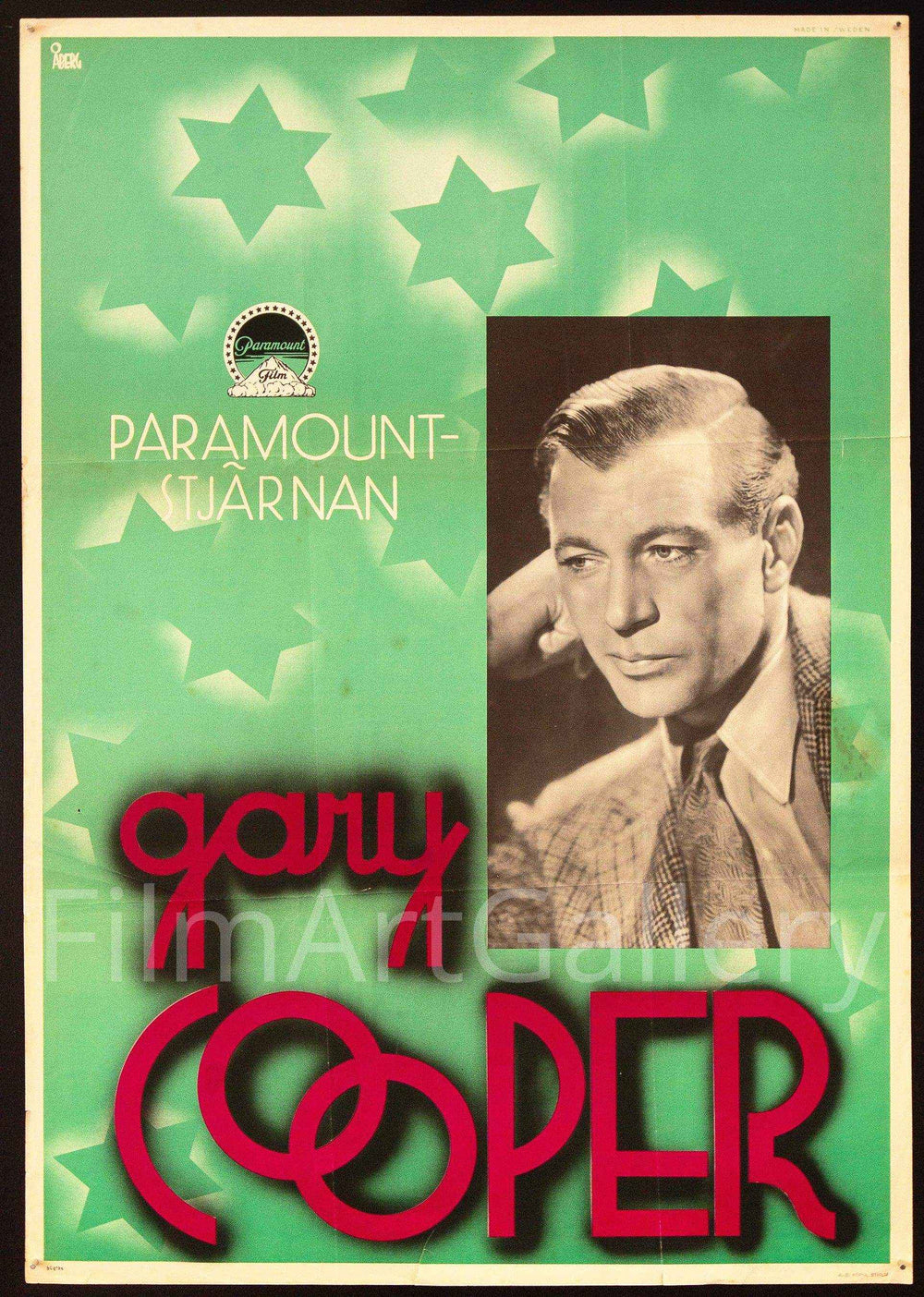 Gary Cooper Original Vintage Movie Poster