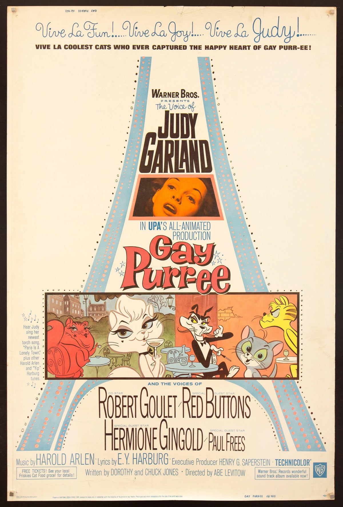 Gay Purr-ee 40x60 Original Vintage Movie Poster
