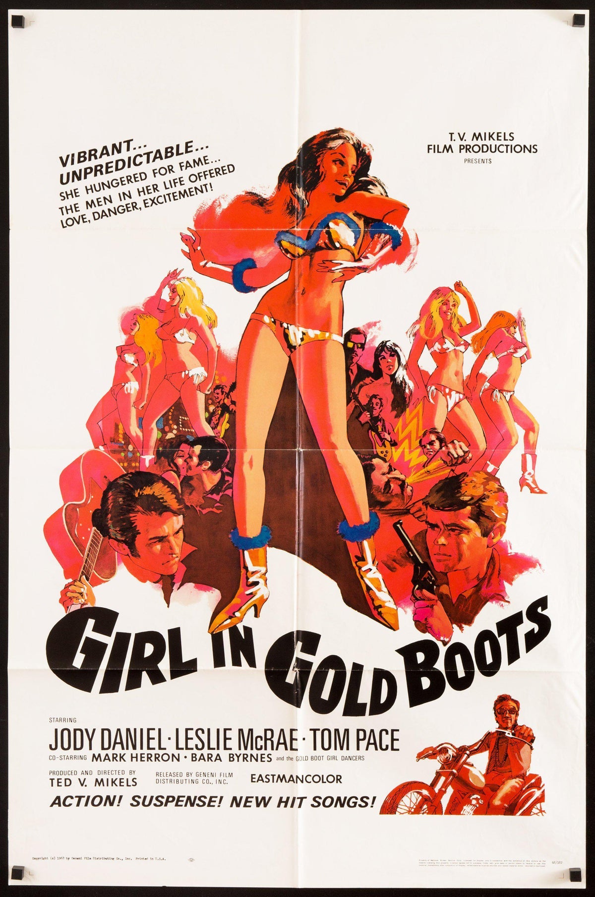 Girl In Gold Boots Original Vintage Movie Poster