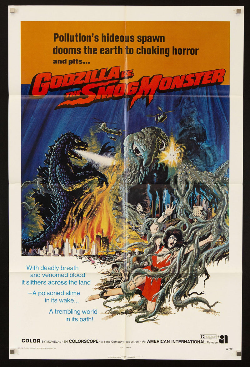 Godzilla vs. the Smog Monster 1 Sheet (27x41) Original Vintage Movie Poster