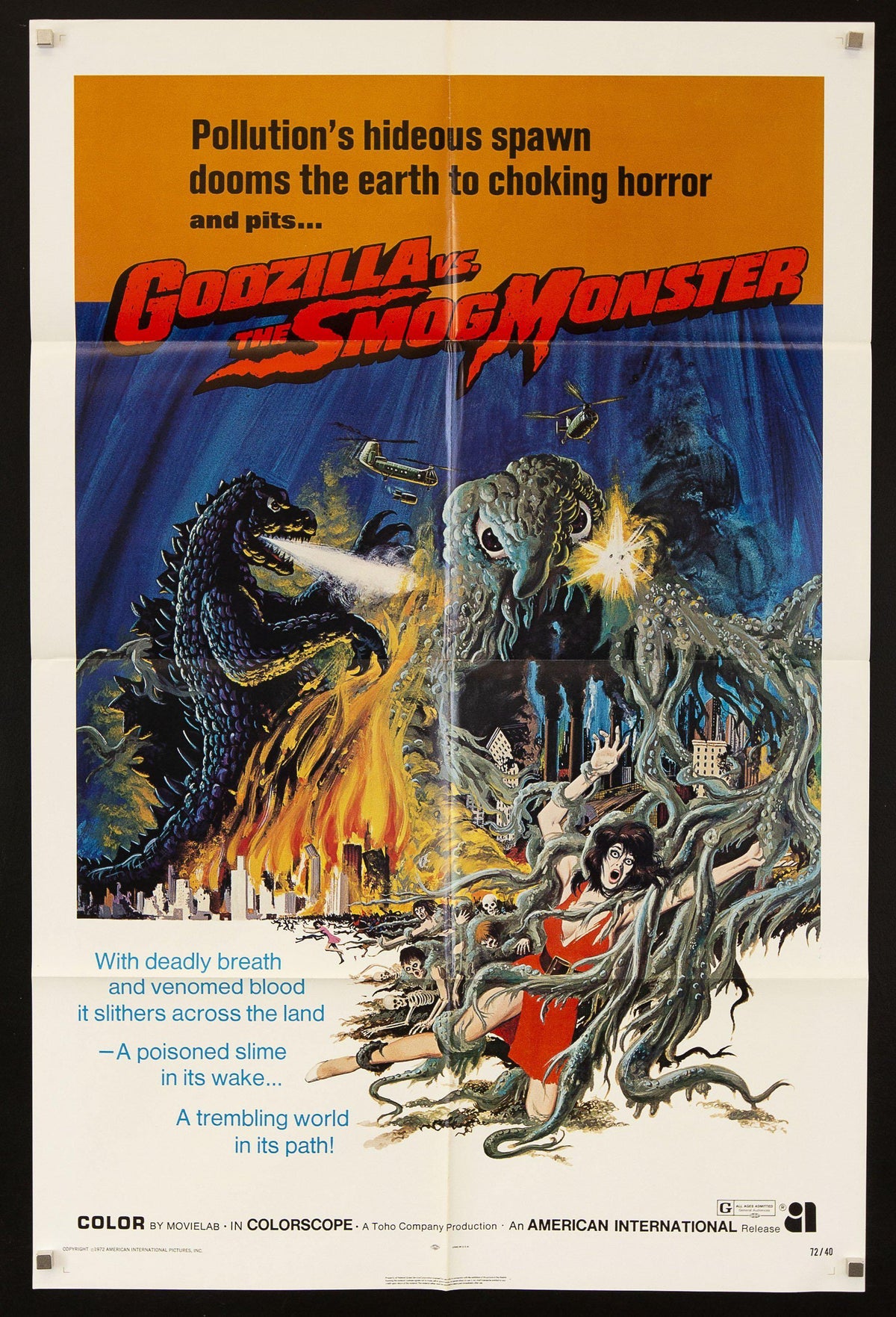 Godzilla vs. the Smog Monster Original Vintage Movie Poster