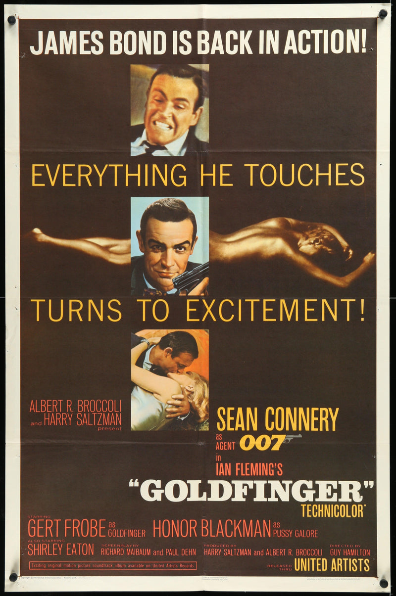 Goldfinger 1 Sheet (27x41) Original Vintage Movie Poster