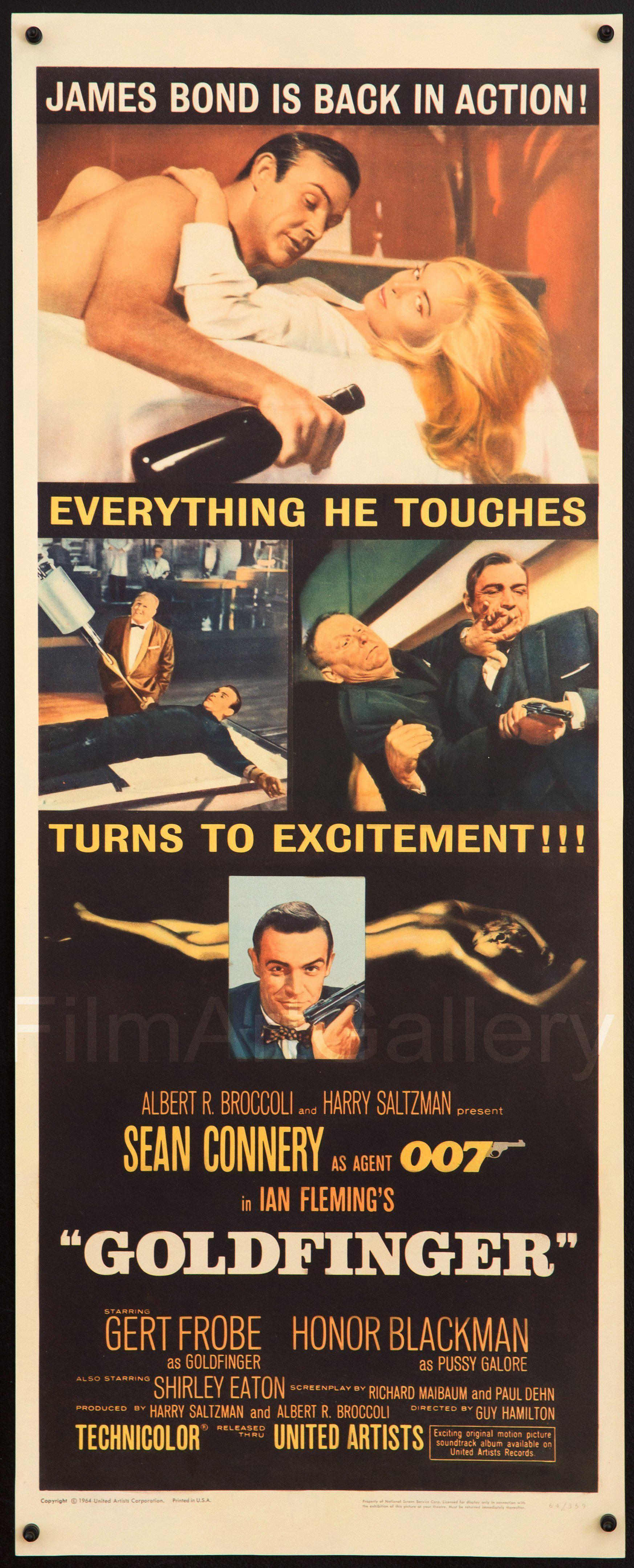 Goldfinger Insert (14x36) Original Vintage Movie Poster
