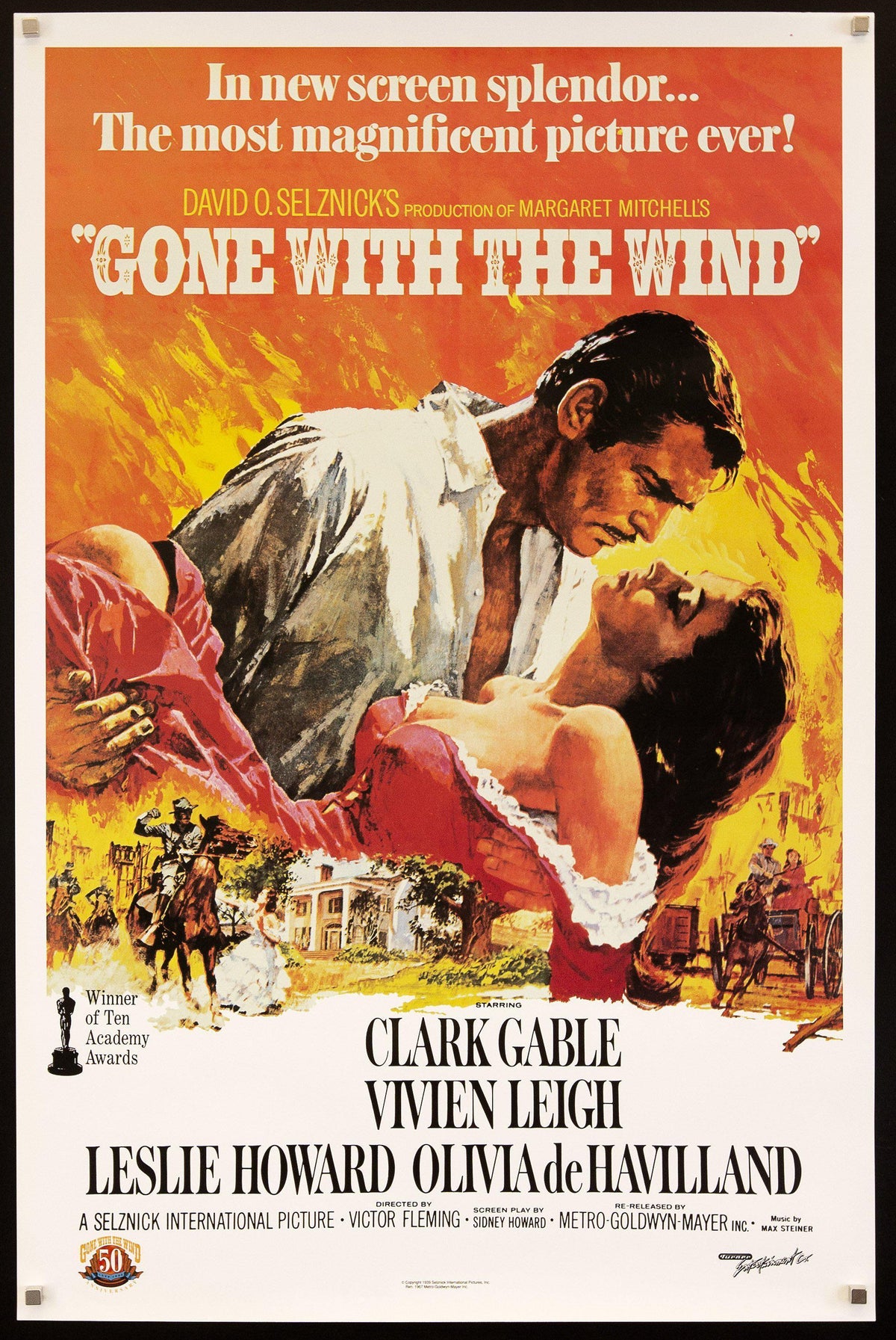 Gone With the Wind 1 Sheet (27x41) Original Vintage Movie Poster