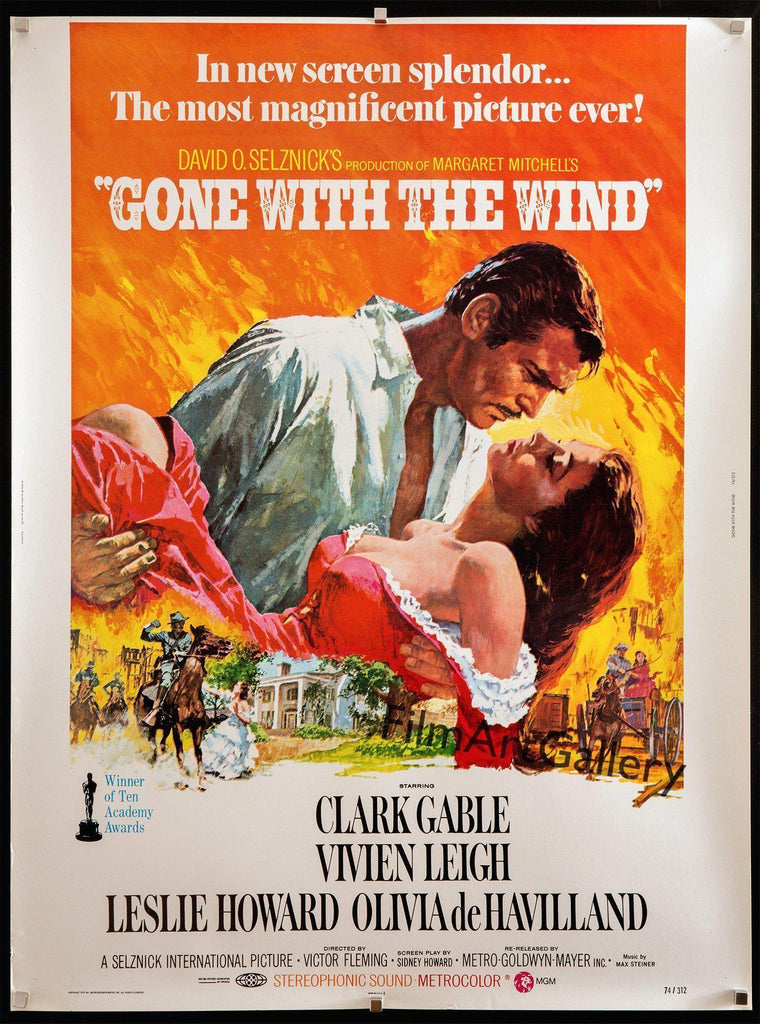 Gone With the Wind 30x40 Original Vintage Movie Poster