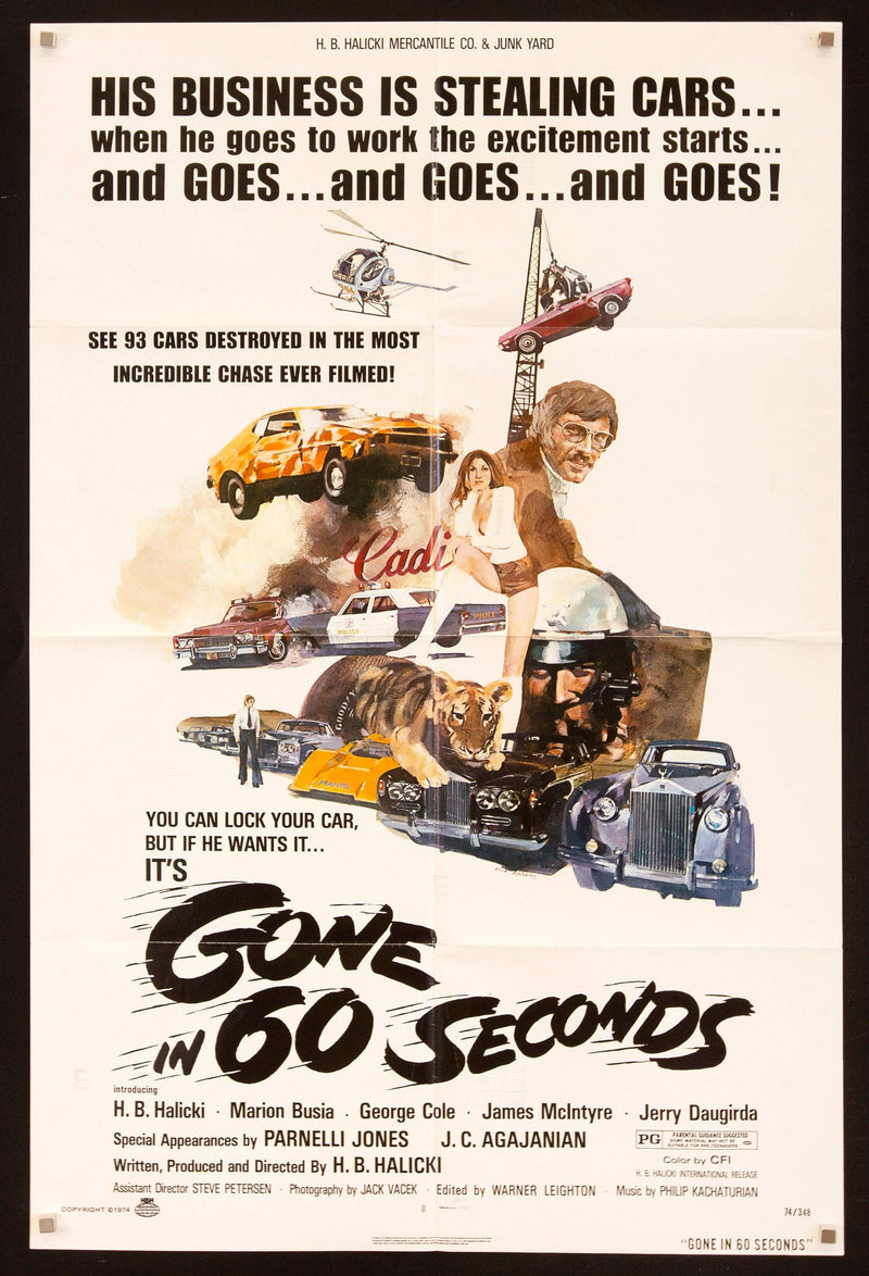 Gone in 60 Seconds 1 Sheet (27x41) Original Vintage Movie Poster