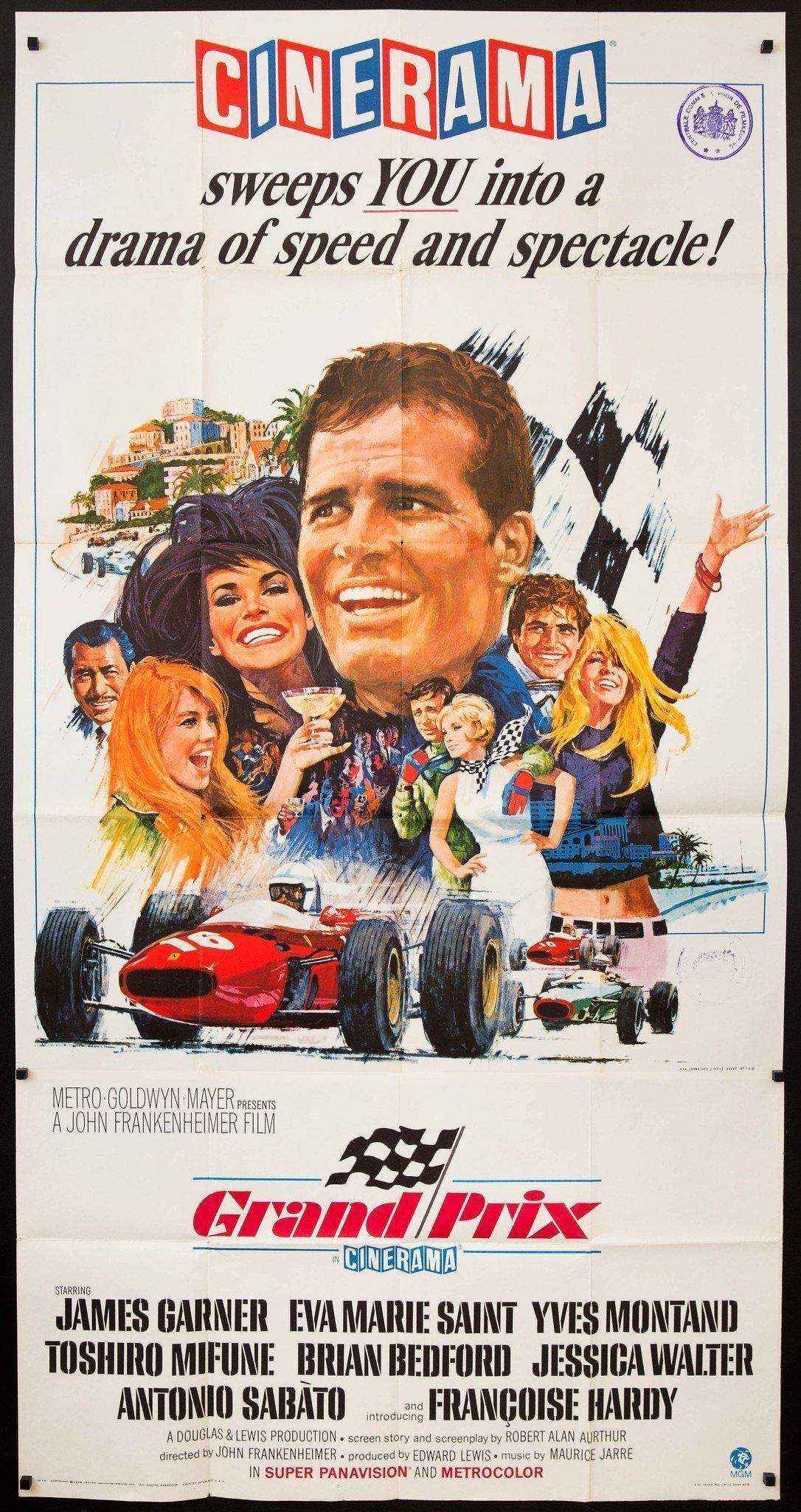 Grand Prix Movie Poster 1966 3 Sheet (41x81)